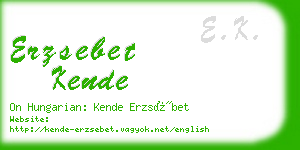 erzsebet kende business card